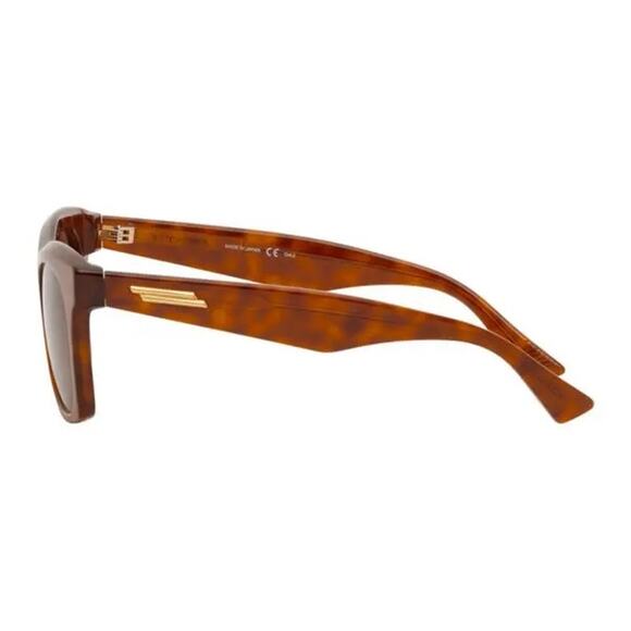 NEW Bottega Veneta Tortoiseshell Square Thick Sunglasses Havana Brown Square Cat - Picture 4 of 16